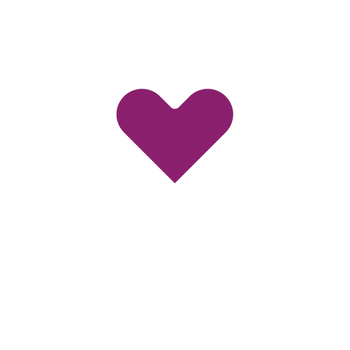Growing plant with radiating heart icon